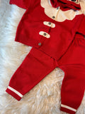 Baby Girl'S Autumn New Cartoon Pattern Knit Round Neck Long Sleeve Top + Pants Two-Piece Set, Perfect for Outdoor, Knitwear, Fall Winter.
