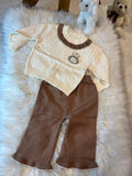 Baby Girl'S Autumn New Cartoon Pattern Knit Round Neck Long Sleeve Top + Pants Two-Piece Set, Perfect for Outdoor, Knitwear, Fall Winter.
