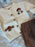 Baby Girl'S Autumn New Cartoon Pattern Knit Round Neck Long Sleeve Top + Pants Two-Piece Set, Perfect for Outdoor, Knitwear, Fall Winter.