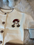 Baby Girl'S Autumn New Cartoon Pattern Knit Round Neck Long Sleeve Top + Pants Two-Piece Set, Perfect for Outdoor, Knitwear, Fall Winter.