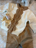 Baby Girl'S Autumn New Cartoon Pattern Knit Round Neck Long Sleeve Top + Pants Two-Piece Set, Perfect for Outdoor, Knitwear, Fall Winter.