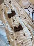 3pcs Spring And Autumn Girl  Set Soft, Warm And Comfortable Fabric Cute Bow Design Suitable for  Babies to Wear Indoors And Outdoors Can Be Given As a Gift, for Outdoor