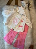 3pcs Spring And Autumn Girl  Set Soft, Warm And Comfortable Fabric Cute Bow Design Suitable for  Babies to Wear Indoors And Outdoors Can Be Given As a Gift, for Outdoor