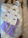 3pcs Spring And Autumn Girl  Set Soft, Warm And Comfortable Fabric Cute Bow Design Suitable for  Babies to Wear Indoors And Outdoors Can Be Given As a Gift, for Outdoor