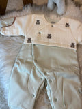 Baby&nbsp; Winter Outfit -  Teddy Bear Onesie with , Soft Non-Stretchy Romper for Newborns, Easy-diaper-change, Fall/Winter Clothing