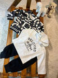 3pce New Spring And Autumn Outfit for Boys, Featuring a Stylish Plaid Long-Sleeve Shirt And Long Pants Set, Without a -Shirt, for Outdoor