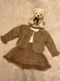 INS Korean Style Girls' Baby Cotton Wool Mesh Dress Children Autumn and Winter Sweater Princess Skirt|