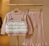 1-6 years Girls' Sweater Set Autumn New Baby Love Print Long ...