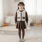 Girls Faux Fur Vest Autumn Winter Fashionable Bow 2