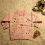 Pink Pom Pom Sweater Baby Girl Baby Girls' Embroidered Daisy