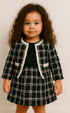 Toddler Winter Kids Long-Sleeved Plaid Coat with Tutu