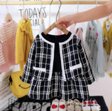 Toddler Winter Kids Long-Sleeved Plaid Coat with Tutu