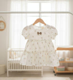 Buy Ivory Embroidered Mesh Dress