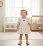 Buy Ivory Embroidered Mesh Dress