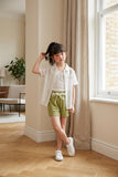 Tween Girl Solid Ruffle Trim Flare Sleeve Shirt
