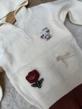 Color: Off-White Cream Top and Deep Chocolate Brown TrousersFabric: Premium Soft Acrylic-Cotton Ribbed Knit Blend (100% scratch-free and gentle on skin)
