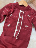 The classic button-down front makes layering quick and effortless, preventing the fuss of pulling tightly fitted sweaters over a toddler’s head