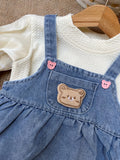 Classic Light-to-Medium Wash Denim Blue Warm Cream / Off-White