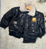 Kids Bunny Pocket Fur Collar Winter Jacket