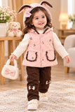 Premium Pink & Bunny Hooded Winter Set for Baby Girls