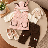 Premium Pink & Bunny Hooded Winter Set for Baby Girls