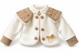 ✨ Elegant Cream & Brown Princess Dress Set for Baby Girls