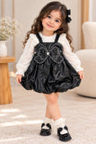 Premium Leather Butterfly Dress for Baby Girls – Maroon & Black Collection
