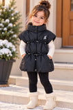 Premium Sparkle Puffer Jacket for Baby Girls – Black White
