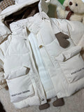 Premium Cream Winter Puffer Jacket & Trouser Set for Baby Boys