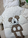 Premium Cream Winter Puffer Jacket & Trouser Set for Baby Boys