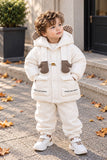 Premium Cream Winter Puffer Jacket & Trouser Set for Baby Boys