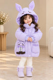 Girls Premium Bunny Hooded Winter Jacket – Lavender