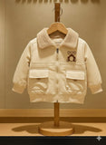 Boys Leather Jacket New Children's Autumn Winter Plus