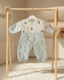 Baby&nbsp; Winter Outfit -  Teddy Bear Onesie with , Soft Non-Stretchy Romper for Newborns, Easy-diaper-change, Fall/Winter Clothing