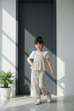 Zidan Selection +3pc Wide Shoulder Dress and Shorts Set for Girls Summer Lightweight Outfit for Outdoor