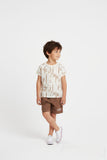 Stylish Korean Boys Summer Outfit Set Try Letter Print Tee with Denim Shorts