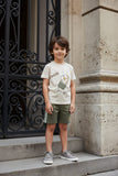 Short Sleeve T-Shirt Duck Happy Face  Boy Summer Outfit Clothes Tractor T shirt Elasticated Waist Shorts Set