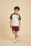 Short Sleeve T-Shirt Toddler Boy Summer Outfit Clothes Tractor Print T shirt Elasticated Waist Shorts Set