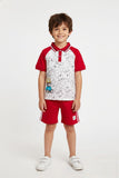 Short Sleeve T-Shirt Toddler Boy Summer Outfit Clothes Tractor T shirt Elasticated Waist Shorts Set