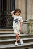 Short Sleeve T-Shirt Toddler Boy Summer Outfit Clothes Tractor Print T shirt Elasticated Waist Shorts Set