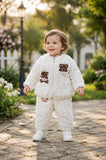 Baby Girl wool 2 Pcs Suite White