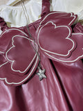 Premium Leather Butterfly Dress for Baby Girls – Maroon & Black Collection