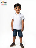 Buy WROGN YOUTH Boys White  Solid Polo Collar Regular Sleeves Pockets Pure Cotton Slim Fit T-shirt